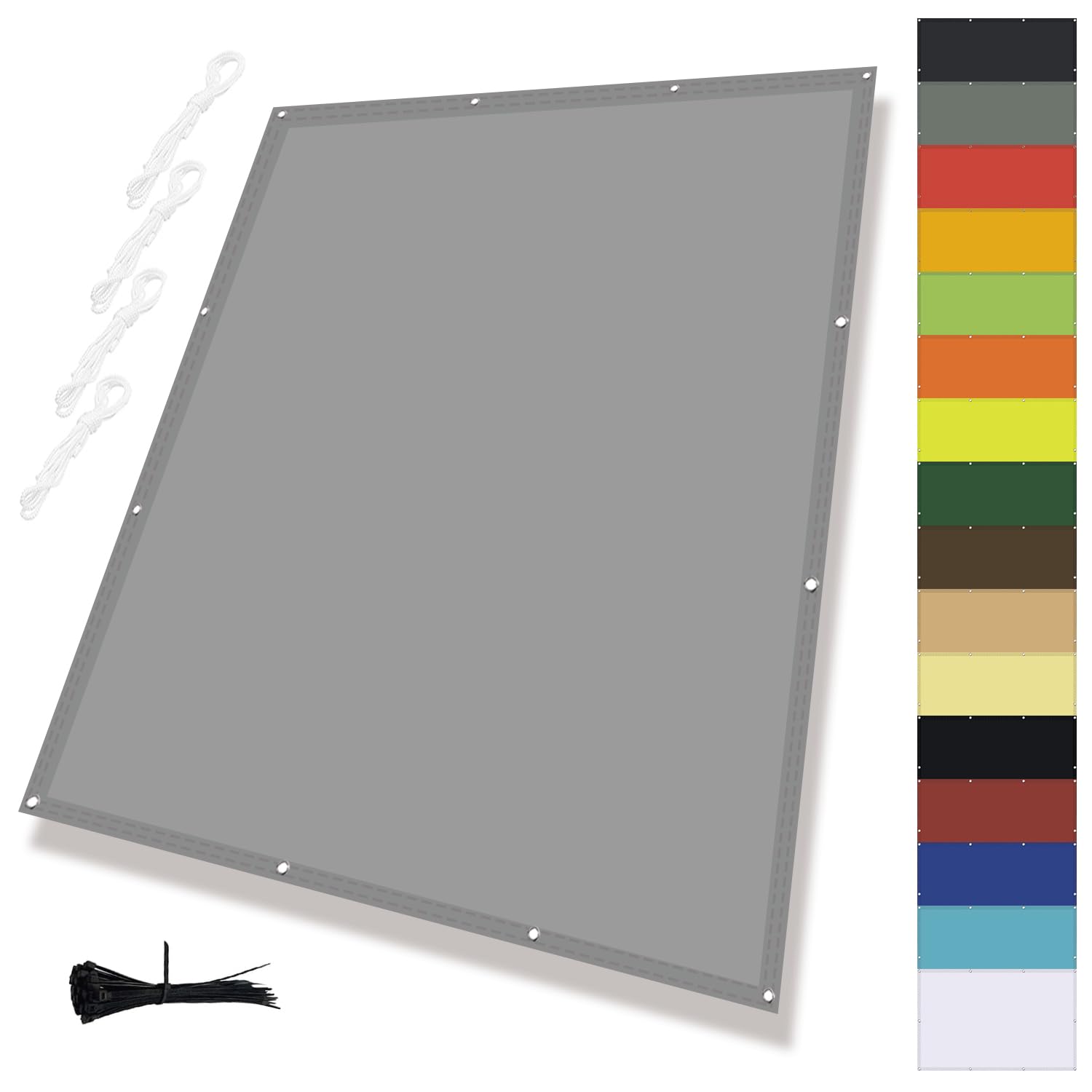 Tissu pour voile d'ombrage rectangulaire MENGH et revêtement de balcon avec corde