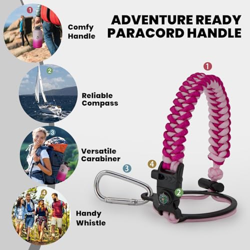 Image of RAYMYLO One Gallon Water Bottle Insulated, Triple Walled Vacuum Stainless Steel (Cold for 48 Hrs), Leak Proof & Non-BPA, Large Water Flask Jug with Paracord Handle & Straw Spout Lids