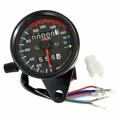 PHOENIX 機械式 スピードメーター 160km 12V 60φ LED3連 黒 汎用 速度計 二輪 バイク バギー ATV エイプ モンキー ゴリラ DAX 小型 など