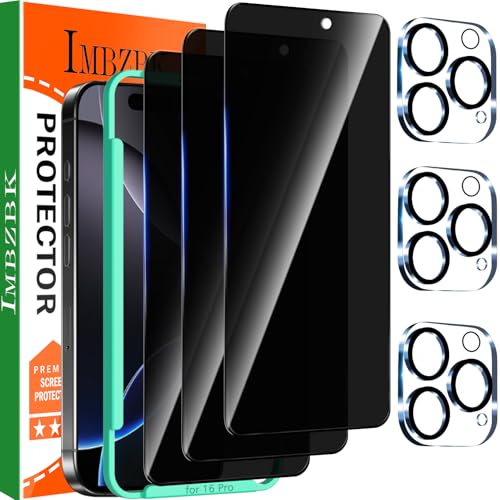 Compatibile con le cover & Facile da installare: Il vetro privacy e la protezione della fotocamera di IMBZBK sono tagliati con precisione al laser. Garantisce la copertura dello schermo visibile, mantenendo una quantità ragionevole di spazio intorno al bordo nero. Di conseguenza, sono adatti alla maggior parte delle custodie del telefono. Fornisce una guida all'installazione, senza preoccuparsi di allineare lo schermo. Anche se si è un utente inesperto, l'installazione è molto semplice.
