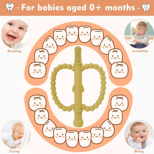 Fu Store Hollow Teether Tube Apple Shape Baby Teething Toy for Babies 0-36M - image 7