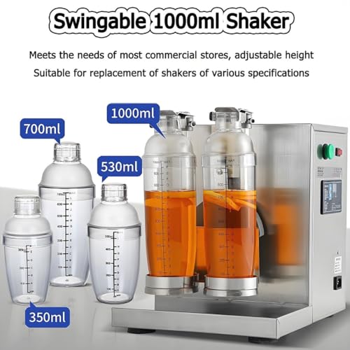 Elektryczna maszyna do wytrząsania herbaty mlecznej, 350 ml – 1000 ml, automatyczna podwójna ramka do herbaty i koktajli, stal nierdzewna i podwójne kubki