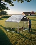 Hipicute Large Outdoor Dog Kennel, Big Outside Dog House, Heavy Duty Dog Run Enclosure Playpen Coop Fence with Waterproof and Anti-UV Cover Roof, 9.8 x 6.6 x 6.4 Ft