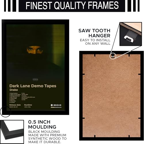 Image of BLINKART Drake- Dark Lane Demo Tapes Wall Photo Frames | Wall Art for Bedroom, Living Room, Studio or Office | Album Cover Print with Spotify Song Link QR Code | Gift for Fans - 8x12 In