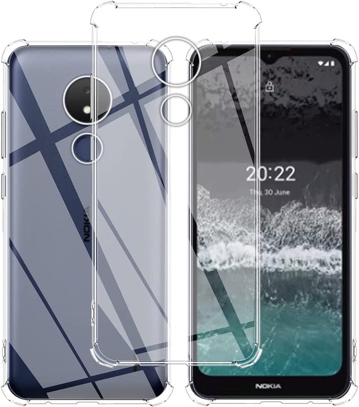 ConnectPoint Rubber Shockproof Edge to Edge Camera Protection Bumper Transparent Back Cover for Nokia C21