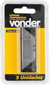 Vonder, Lâmina Trapezoidal Para Estilete, 19,0 Mm X 61,0 Mm.