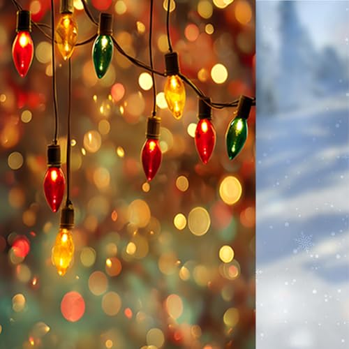 Image of Nuxovilar Frosted Christmas Lights Bokeh Glow Window Film 17.5x39.7 PVC