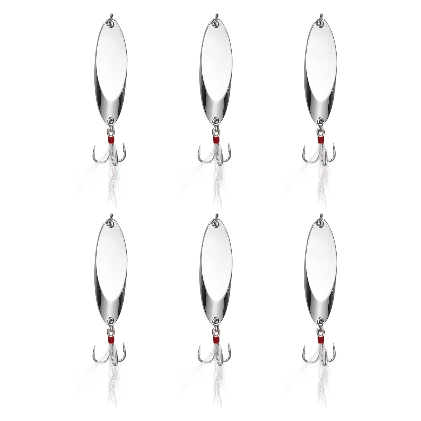 - Fishing Spoons Lures Metal Saltwater Treble Trout Lures Jigging Spoon with Treble Hooks Spinner Baits for Freshwater