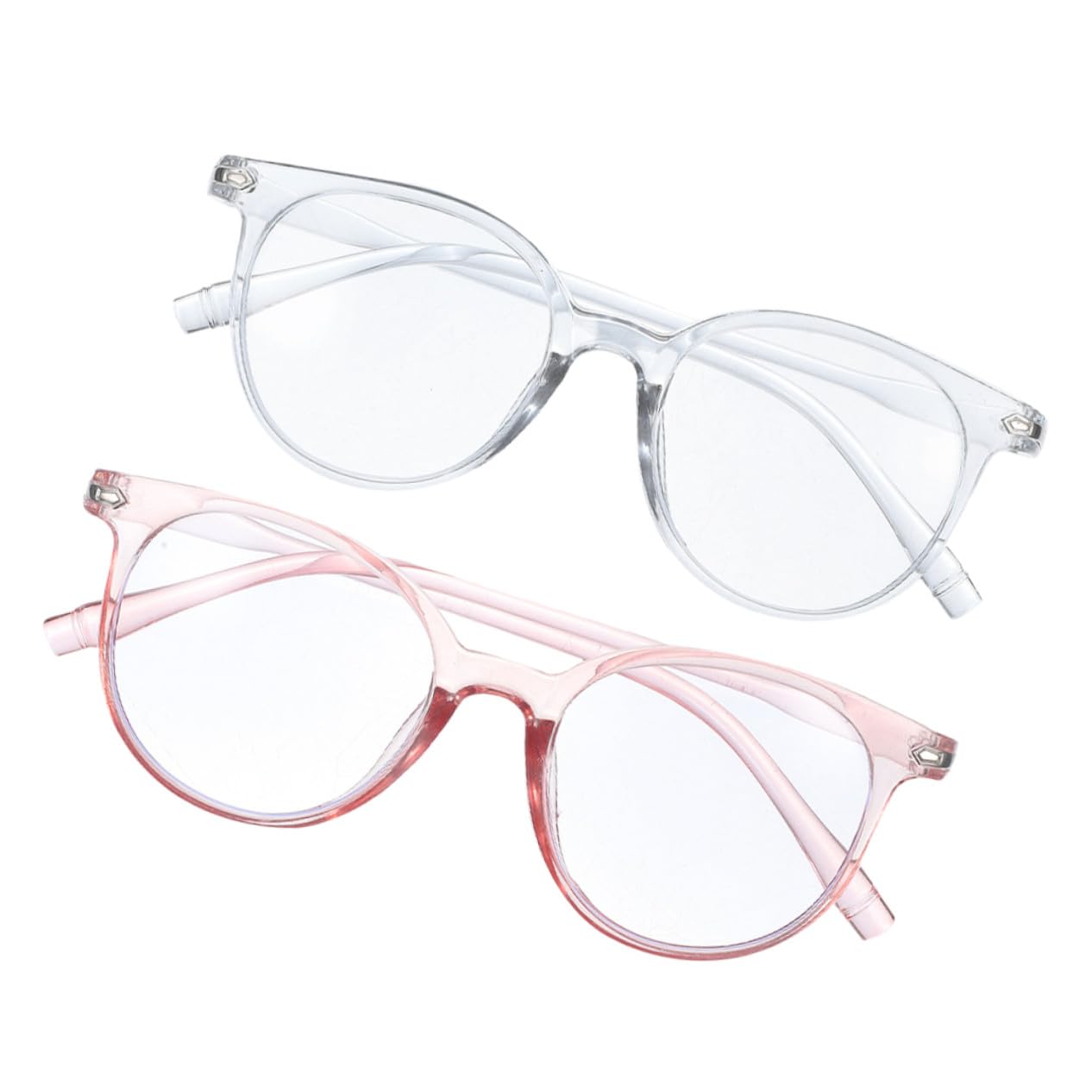 COLLBATH 2pcs Blue Light Blocking Glasses for Women and Men Lightweight Clear Frame Computer Glasses with Comfortable Flexible