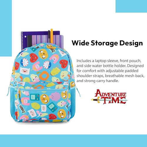 Adventure Time Classic Cartoon Backpack: Fin and Jake Allover Print Backpack by Cartoon Network - Light Blue4