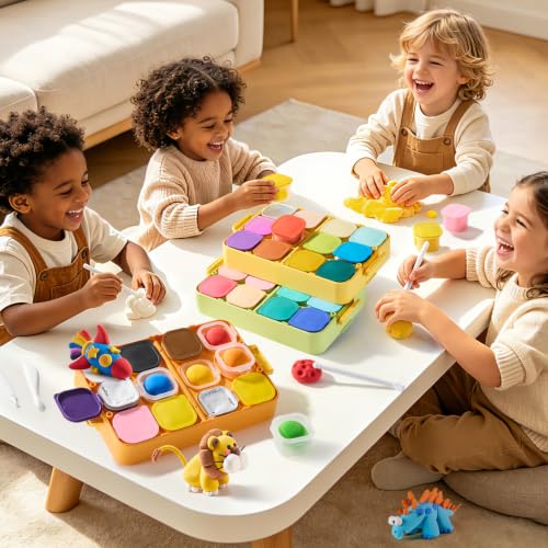 Image of Jar Melo Air Dry Clay for Kids 36 Colors Modeling Clay Kit with Storage Box