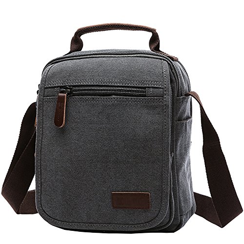Mygreen Canvas Vintage Messenger Bag Small Travel School Crossbody Bag Shoulder Bag Work