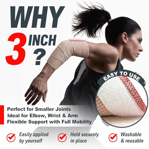 Image of FRESINIDER Premium Elastic Bandage Wrap 3 Inch, 24 Pack, Hook and Loop