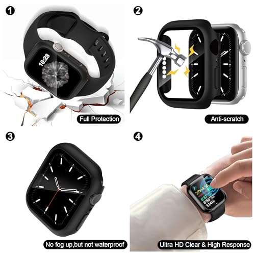 16 Pack Sport Band Compatible with Apple Watch Bands 40mm 41mm 42mm 44mm 45mm 46mm for Women Men, Silicone Strap with Screen Protector Bumper Case&Storage Organizer for iWatch Series 10 9 8 7 6 5 4 SE - Image 4