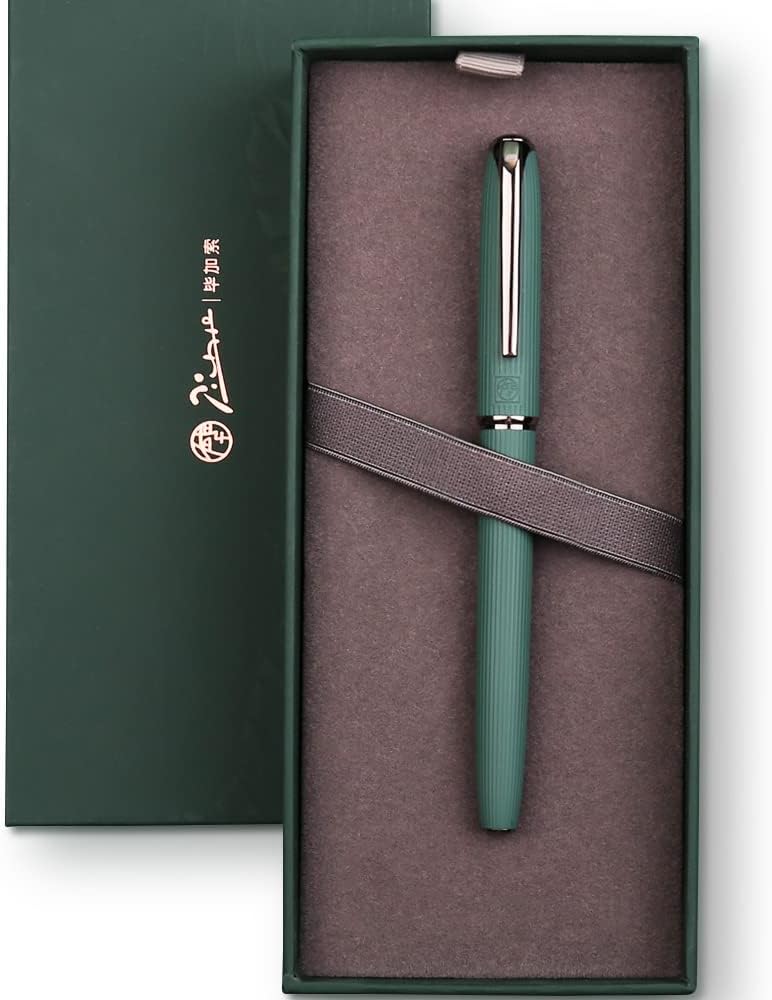 Picasso 916 Natural Series Metal Fountain Pen with Gift Box (EF Nib 0.35mm, Larch Green)
