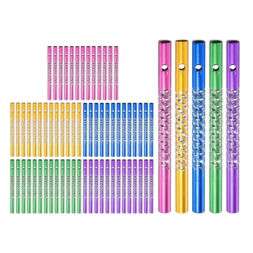 M METERXITY 100-Pack Wind Chime Tubes, Aluminum Wind Chime Empty Tubes, Metal Wind Bell for Outside/Arts and Crafts/DIY Home Garden Outdoor Hanging Decorations [Green+Pink+Blue+Yellow+Purple]