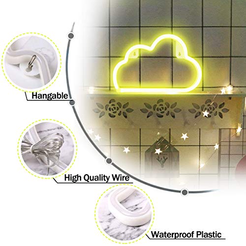 XIYUNTE Cloud Light Neon Signs Led Neon Wall Light Battery or USB Operated Neon Light Sign Led Neon Lights White Cloud Lamp Light up for The Home,Kids Room,Bar,Festive Party,Christmas,Wedding - Thumbnail 4