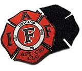 Authentic Classic Red IAFF UNION 3.75' Embroidered (hook/loop) Uniform Patch