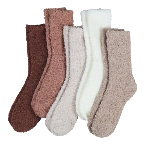 Ginmewrae Womens Fuzzy Socks Warm Cozy Fluffy Thick Plush Winter Slipper Socks Stocking Stuffer Gifts for Women