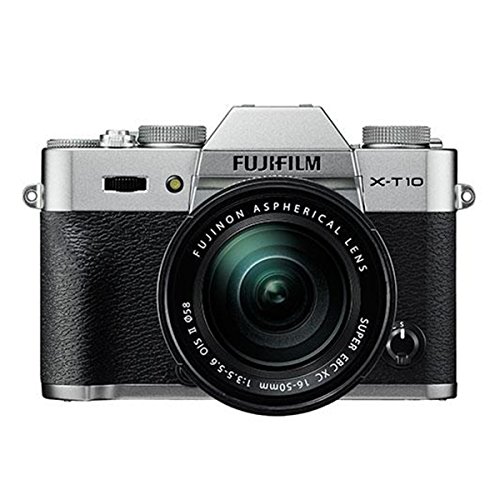 Fujifilm X-T10 Appareil Photo Hybride Ecran LCD 3" (7,62 cm) 16,3 Mpix HDMI/Wi-FI Argent + Objectif XC 16-50 mm II Noir