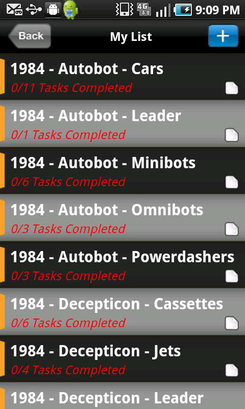 Transformers G1 Collectors Checklist - App on Amazon Appstore