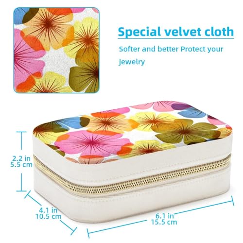 Boîte à bijoux florale pour femmes boîtes de rangement compactes boucles d'oreilles