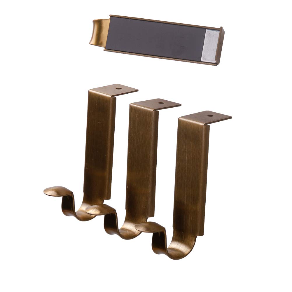 BAMI-LEE House Creative Magnetic Hooks, 4 Piece Super Strong Magnetic Hooks Used for Grill Fridge Cabinet Office, Kitchen, Warehouse,All-Purpose Magnetic Hooks (Bronze)