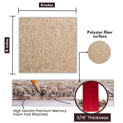 Smart Squares In A Snap Premium Residential Soft Padded Carpet Tiles 8X8 Inch, Seamless Appearance, Peel And Stick For Easy Diy Installation, Made In The Usa (Sample, 708 Claystone) #TOP1