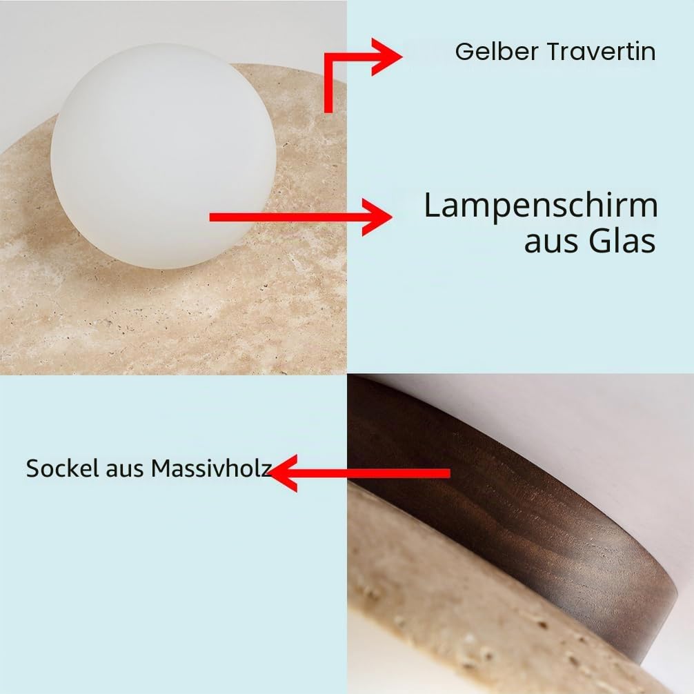 Gelb Travertin Deckenleuchte Natürliche Stein Deckenleuchten Wabi Sabi Stil Deckenlampe für Wohnzimmer Flur Schlafzimmer Küche,K2