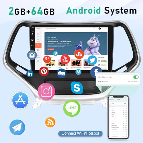 Radio Android para Jeep Cherokee 2013-2018 con pantalla 10 pulg miniatura 3