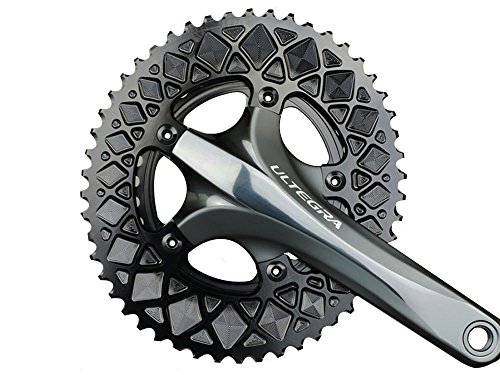 Absolute Black(アブソリュートブラック)ULTCOVERBK UL6800用 クランクボルト+カバー ブラック : ABSOLUTE BLACK (アブソリュートブラック) PREMIUM ROAD OVALアウターチェーンリング  52TPCD110 5アーム用 ブラック : スポーツ＆アウトドア