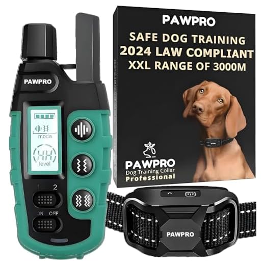 PAWPRO Trainingshalsband voor Honden, Bereik XXL van 3000m, Voldoet aan Nieuwe Wet 2024 Dierenwelzijn, 3 Modi BIEP, Boost Trilling, voor Honden van Alle Groottes, Waterdicht en Oplaadbaar