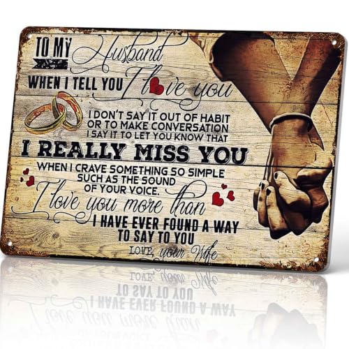 To My Husband I Love You Music Metal Sign 8 x 12 Inch
