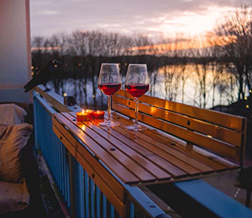 DE-COmmerce Table Suspendue pour Balcon en Bambou Balustrade de Balcon Table de Balcon Table Suspendue Bar de Balcon (L x l x H) 88 x 28 x 17 cm – Image 5