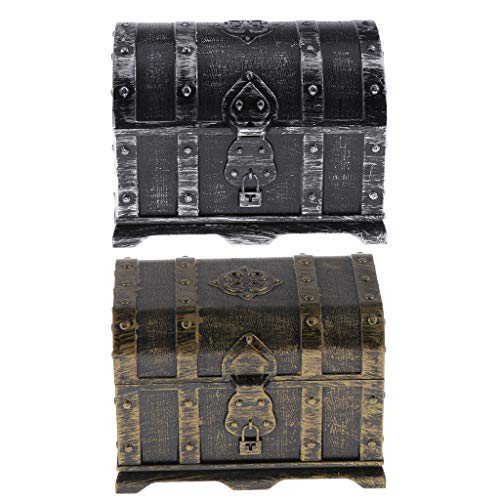 F Fityle 2x Baú Do Tesouro Pirata Para Procurar Tesouros/Dramatização/Jogo Em Família/Jogo Pirata