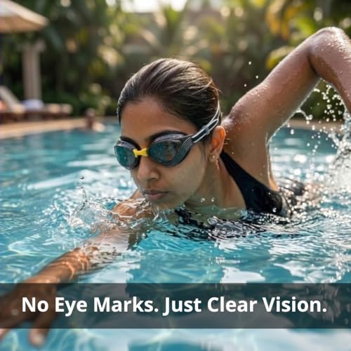 Image of BURNLAB Swimming Goggles for Everyday Pool Use, Clear Vision Lens, Easy Adjustable Strap, Unisex Adult (black (2))