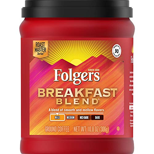 Folgers Breakfast Blend Mild Roast Ground Coffee, 10.8 Ounces