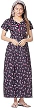 Nighty for Women Cotton Printed Maxi Gown Ankle Length Nighty Night Dress Gown for Women Maxi - Free Size