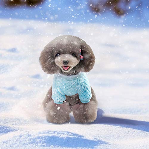 Soft Fleece Sweatshirt for Medium Dog,Winter Small Dog Sweaters Puppy Clothes,Fit Small Dogs Pet Cats Chihuahua Poodles Yorkies Pugs(Blue, Small) - Thumbnail 5