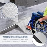 UISEBRT Rampa progowa dla wózków inwalidzkich, aluminiowa rampa dla wózków inwalidzkich, antypoślizgowa, przenośna, z uchwytami, nośność 270 kg (80 x 70 x 10 cm)