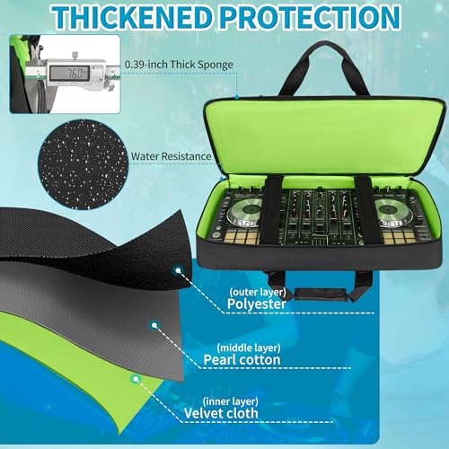 Image of IBVIVIC Lightweight Controller Storage Bag Case Fits for Pioneer DDJ FLX6 /RR /NI Traktor Kontrol S8 /DDJ SX SX2 SX3 /DDJ 800 /Denon MC7000 Padded DJ Travel Carrying Bag