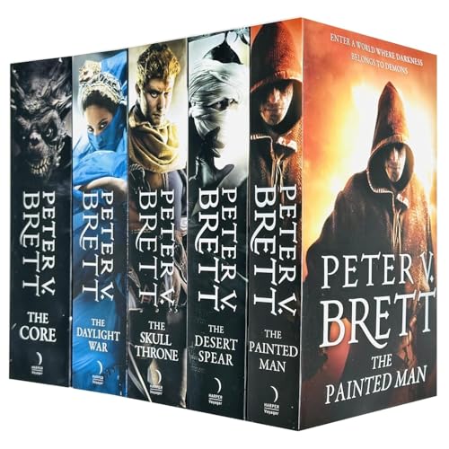 The Demon Cycle Series Collection 5 Books Set By Peter V. Brett (The Painted Man, The Desert Spear, The Daylight War, The Skull Throne & The Core)