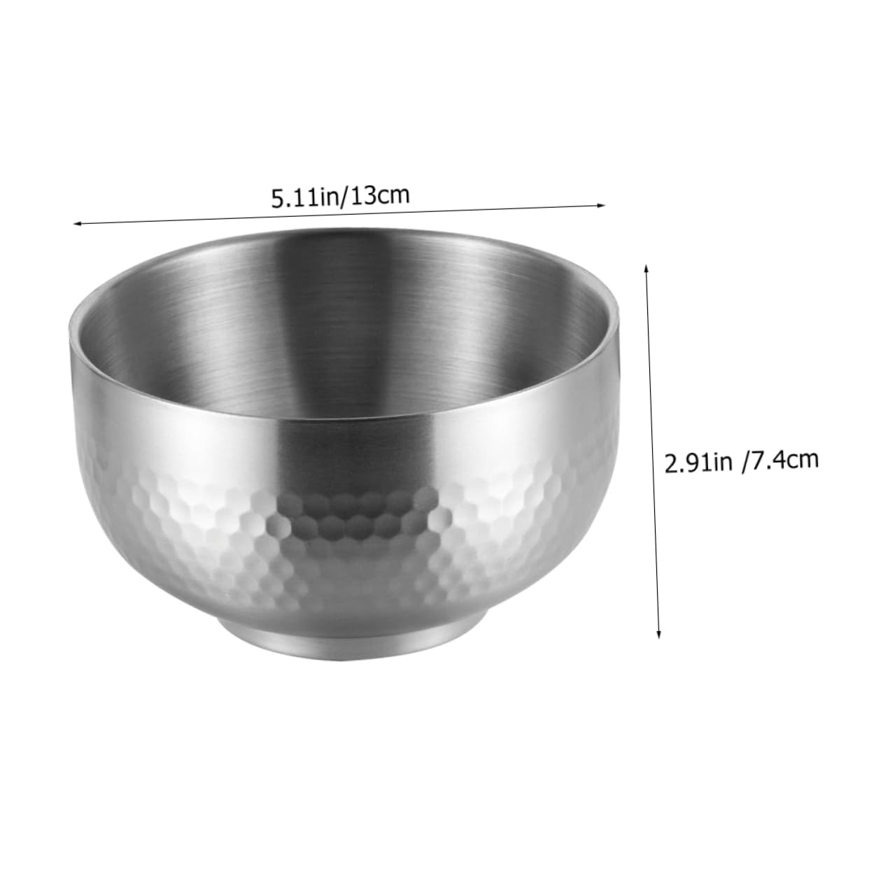Cabilock 3Pcs Stainless Steel Rice Bowl Double Design Bowls for Household Use Elegant and Kitchenware for Serving Rice and Soup