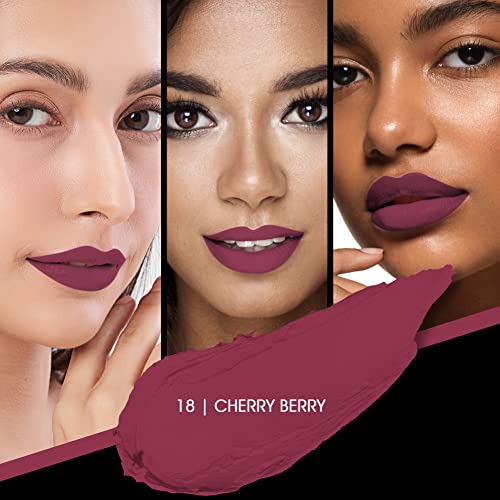 Image of Colors Queen Kiss Lips Matte Lipstick | Smudge Proof & Non Transfer | Creamy Matte Long Stay Lipstick for Women (18 - Cherry Berry)