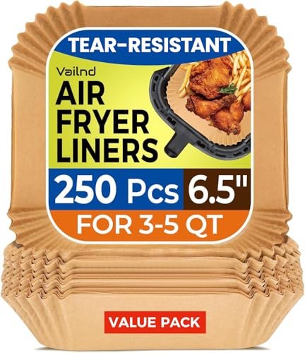 Image of 250 Pcs 6.5 inch Square Air Fryer Liners Disposable for 3-5QT, Airfryer Paper