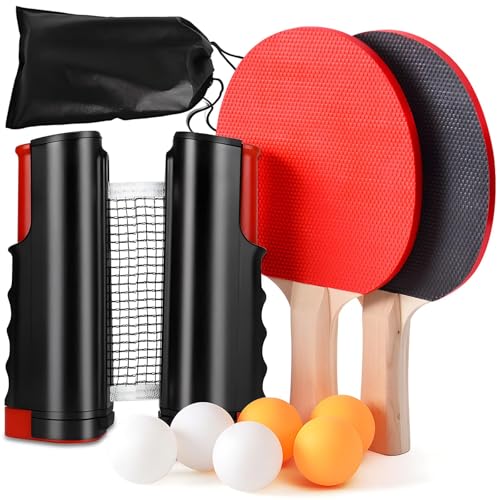 Set Ping Pong con Racchette e Rete Retrattile