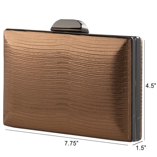 Image of JNB Women's Metallic Material Hard Case Evening Party Clutch