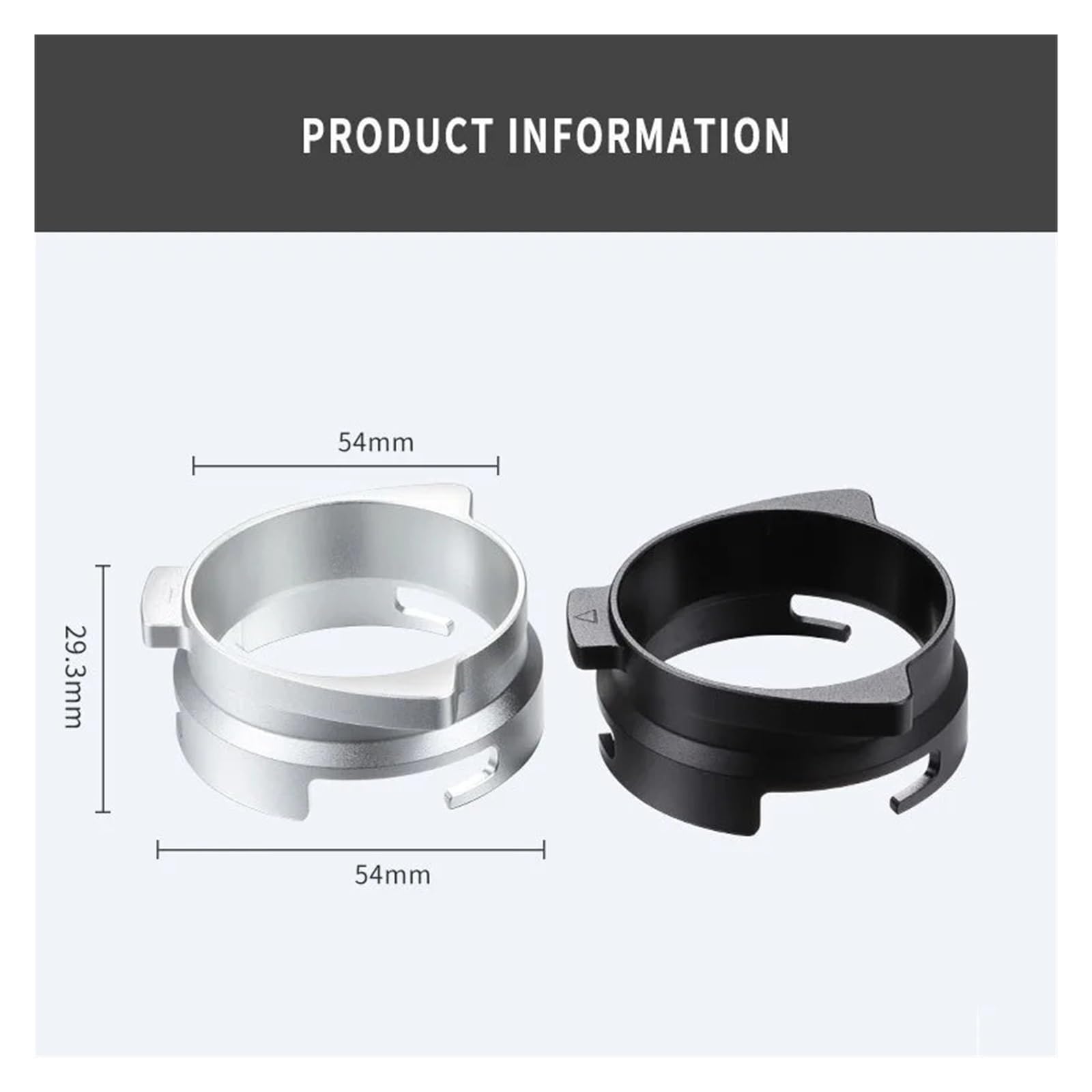 Anillo dosificador de café giratorio, herramienta receptora molido for Breville Serie 8, 54 mm, accesorio for prensar(E)
