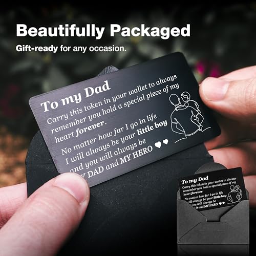 Engraved Wallet Card for Dad from Son – Thoughtful Father’s Day Gift, Birthday, Anniversary Keepsake, Inspirational Love Card for Father4