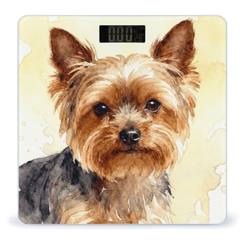 Báscula digital para baño Rose Yorkie, precisión y seguridad miniatura 1